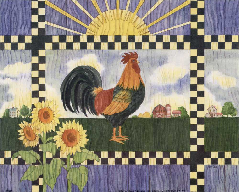 Country Rooster Paper Tole 3D Kit size 8x10 8-1086
