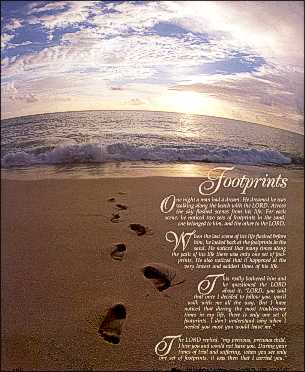 Footprints Paper Tole 3D Kit size 16x20 16-8093 Kit or Prints available in sizes 8x10 and 16x20 inches