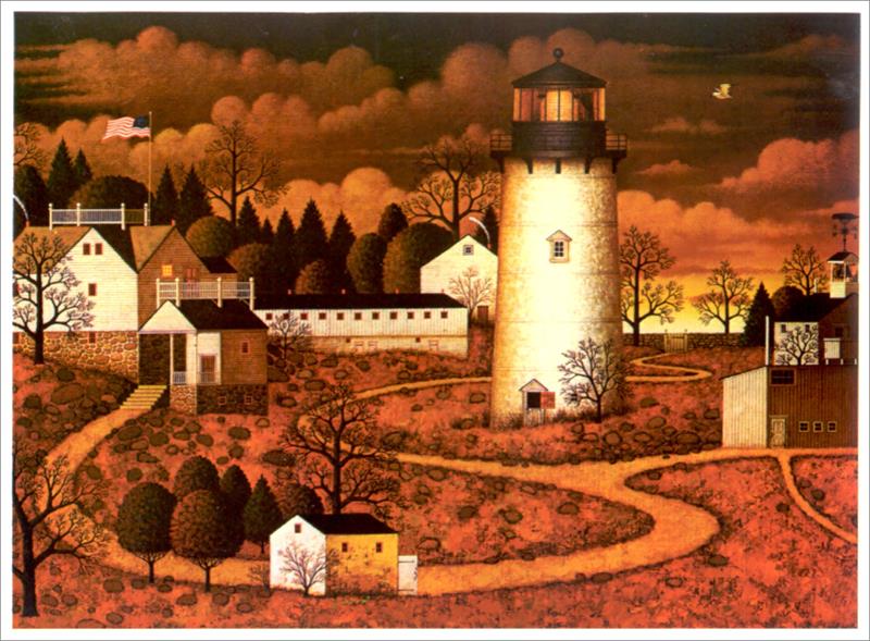 Charles Wysocki Lighthouse Print size12x16 7026