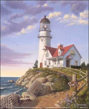 Lighthouse Point Paper Tole 3D Kit size 8x10 8-0102 Kit or Prints available in sizes 8x10 and 16x20 inches